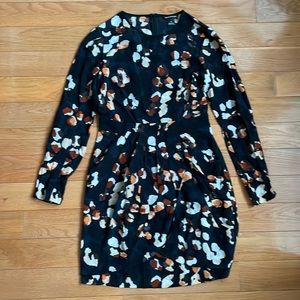 Club Monaco party dress, dotted dark blue, size zero